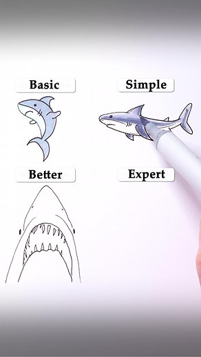 Draw Sharks🦈#art #drawing #howtodraw #tutorial #shark #easy | Drawing Aesthetic