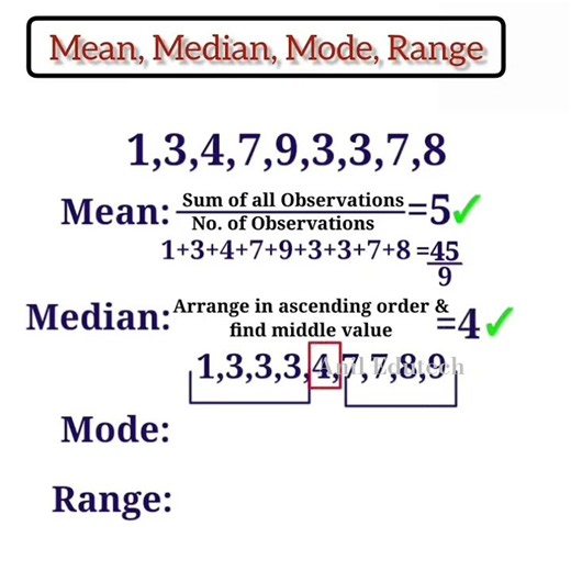 How to Find Mean, Median, Mode & Range Fast! 🧠📊 #aniledutechyt #trending #ytshorts