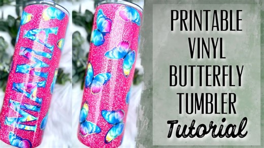 Printable vinyl butterfly designs that make tumblers pop with style