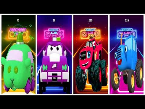 Piu piu Molcar VS Road Rengers VS Blaze and the Monster Machine VS THE BLUE TRACTOR