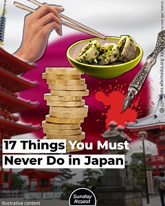 Understanding a culture’s taboos is just as important as understanding its values. In Japan, there are plenty of things to avoid, like tipping, opening your own taxi door, or jumping into a bath without a shower. And when it comes to chopsticks, there are more taboos than you can shake a stick at. | Sunday Roast