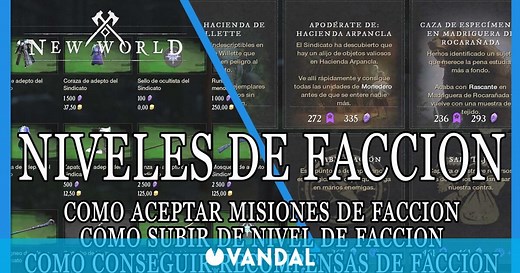 New World: misiones de facción, nivel y recompensas de facción