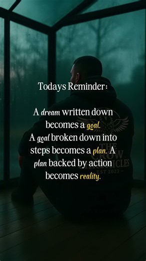 From Dream to Reality – Today’s Reminder ⏰📝 Today’s reminder is simple, but it could rewrite your