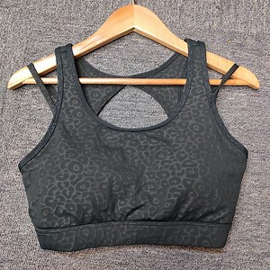 [Hot Item] Womens Leopard Print Sports Bra Wirefree Padded Medium Support Yoga Bras Gym Running Workout Tops