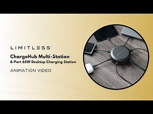 ChargeHub Multi-Station - 6-Port 65W Desktop Charging Station - Animation Video