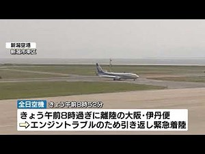 【エンジントラブル】全日空機が新潟空港に引き返し緊急着陸 ケガ人なし
