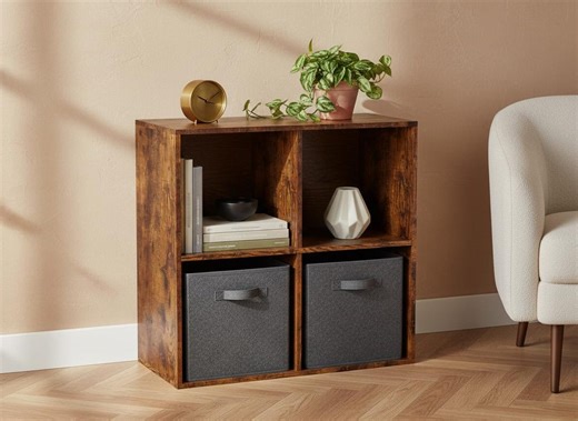 White Cube Storage Organizer – Modern Cubby Shelf With Closed Back - Etsy