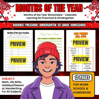 Months of the Year Worksheets - Calendar Learning for Preschool & Kindergarten