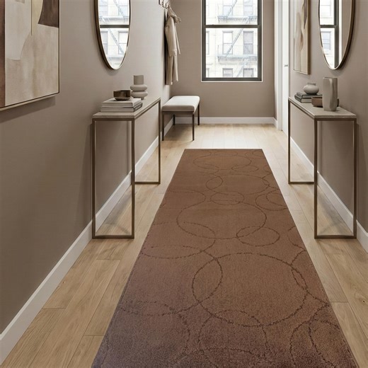 Non-slip Wide Runner Rug for Hallway | Custom Size Pet Friendly Washable Brown Kitchen Runner - Etsy