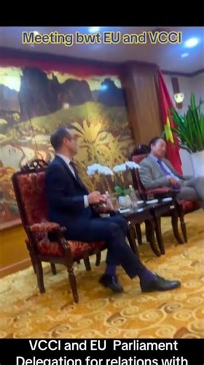Làm việc với Phó CT VCCI và Phó CT Nhóm Nghị sĩ phụ trách Qhe ASEAN của Nghị viện EU Tomasz Poreba.