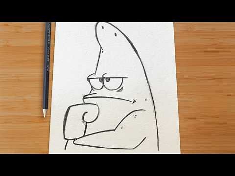 Cómo DIBUJAR a PATRICIO ESTRELLA ✏️ FÁCIL Paso a Paso