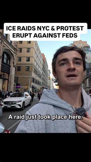 448K views · 62K reactions | ICE raids break lose in NYC as the feds crack down on drug dealers and counterfeit sellers on the infamous Canal St, protesters surrounded ICE as they went back into the federal buildings. The 9 illegals who arrested have records of robbery, burglary, domestic violence, assaulting law enforcement, counterfeiting, drug trafficking, drug possession, and forgery… a few protesters were arrested as well. Do you support ICE raids in NYC? | Nick Shirley | Facebook