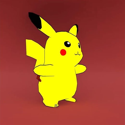 Pikachu - Low poly Pokemon challenge 1 of 151 #pokemon #fanart #blender3d #gamedev #3dart #pikachu