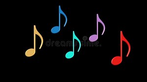 Dancing Multicolored Musical Notes. 3d Musical Notes on Black Background Stock Video - Video of note, retro: 117262139