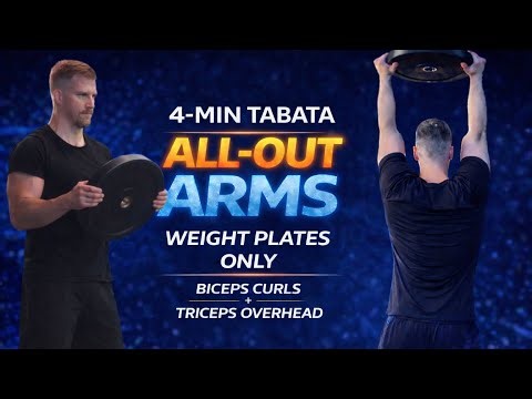 4-Min TABATA ARMS 🔥 Plate Press + Triceps Extensions