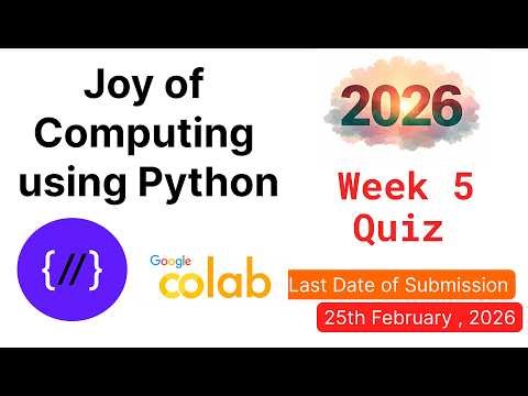 NPTEL Joy of Computing Using Python – Week 5 Quiz Answers 2026 (Proof Included)