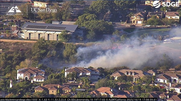 Fire crews battle brush fire in North County, prompting temporary evacuations