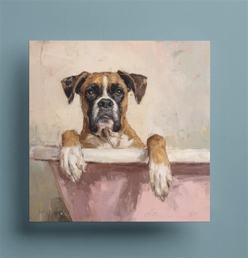 Boxer Dog Birthday Card – Funny Puppy Pet Art Greeting (gift Tag) - Etsy