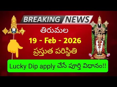 tirumala 19 february 2026 present situation | how to apply lucky dip full procedure ttd