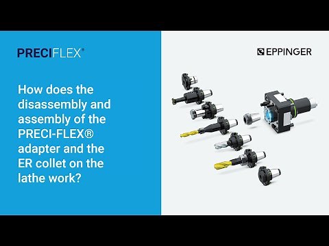 How does the disassembly & assembly of the PRECI-FLEX® adapter and the ER collet on the lathe work?