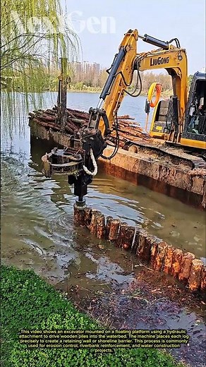 This Machine Installs Wooden Barriers in Water Like Magic!