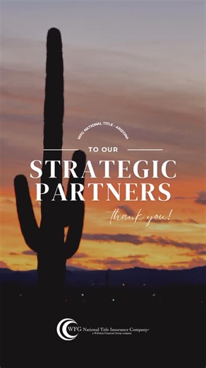 WFG National Title Insurance Company - Arizona on Instagram: "To our amazing partners— Thank you for choosing to align with WFG National Title. Your support makes all the difference and we’re proud to be part of your success. #WFGArizona #WFGTitle #ThankYouPartners #RealEstateCommunity"