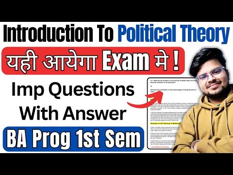 Introduction To Political Theory: Important Questions With Answer BA Program 1st Semester - DU SOL