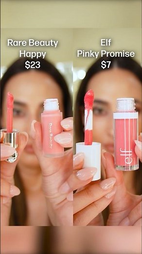 ELF & Rare Beauty Liquid Blushes - See the difference? Happy vs Pinky Promise