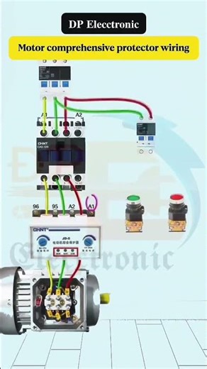 Motór comprehensive protector wiring ⚡ cannection #youtube #vairal #motorcontrol#electric#industrial