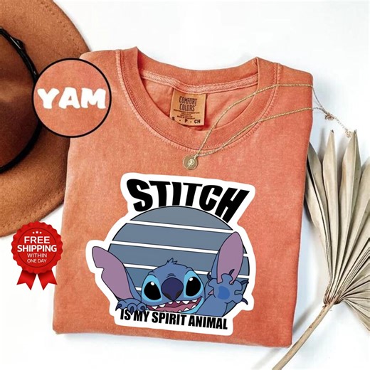 Stitch Spirit Animal Shirt, Funny Alien Cartoon Tee, Cute Blue Character T-shirt, Disney Style Fan Gift, Unisex Graphic Tee - Etsy