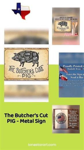 The Butcher's Cut PIG - Metal Sign