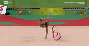 Mondiali di ginnastica ritmica, l'esercizio con il nastro di Milena Baldassarri