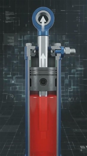Hydraulic cylinder Working How hydraulic cylinder works #Shorts #Hydraulics