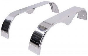 Tandem Axle Teardrop Trailer Fenders for Boat Trailers - Stainless Steel - 14" Wheels - Qty 2 etrail