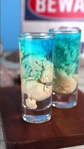 Alien Brain Shooters 👽 Halloween Drink Idea! #Shorts