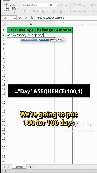 How to do the 100 envelope challenge in excel #budgetingtips #personalfinance #envelopechallenge