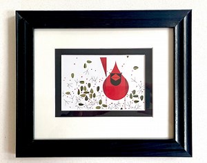 Framed Charley Harper Red Cardinal: Mid-century Modern Bird Art - Etsy