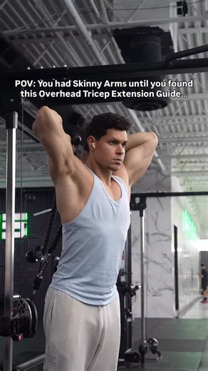 Brody Will | Online Fitness Coach on Instagram: "How to Grow Bigger Triceps ⬇️ With Overhead Tricep Extensions 🙌🏼 Full Form Guide: ▪️Set Cable to Hip Level ▪️Slightly Lean Forward ▪️Turn Elbows Outward ▪️Extend Up and Outward Rope Too Short…? ➡️ Use a Second Rope Don’t Have Access to Two Ropes…? ➡️ Do the Movement Single Arm I recommend adding 2-3 sets of this movement when you train triceps for 8-12 reps! 💪🏼 What makes an overhead tricep extension so great…? 🤔 Because it trains the long he