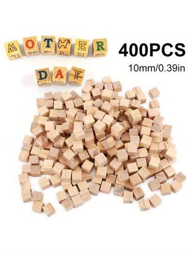 400pcs/200pcs/100pcs/50pcs 1 X 1 X 1cm (0.4 X 0.4 X 0.4 Inch) Natural Unfinished Pine Wood Blocks - Educational Wooden Cubes For DIY, Stamping, Arts & Crafts, Puzzles, Counting Games | SHEIN