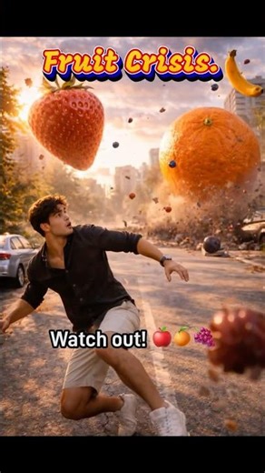 Fruits Falling From the Sky 🍎🍊 | Luca Vision #aishorts #fruitsmash #lucavision #flash #fantasy