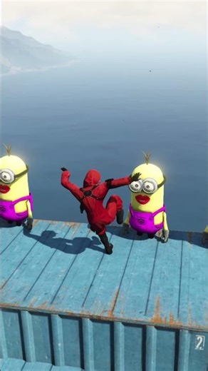 Red Criminal vs Girl Minions الرجل العنكبوت انقاذ باتمان vs venom funny Fail GTA 5 Ragdoll superhero