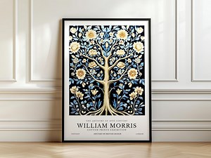 Art mural arbre de vie inspiré de William Morris - Impression botanique de luxe pour une décoration tendance - Etsy France