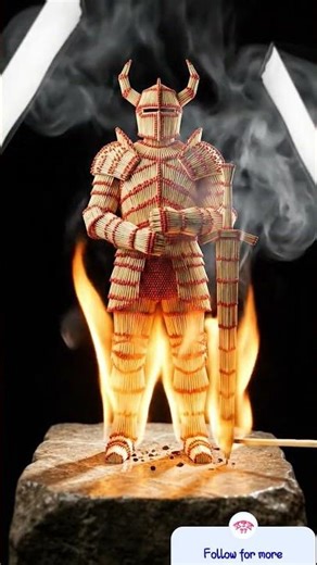 viral asmr match stick Knight Armor sculpture shorts video #matchsticksculpture #matchstickpuzzle