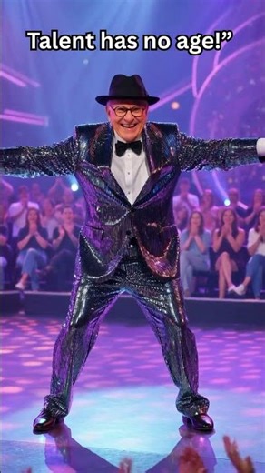 Grandpa’s 80s Disco Dance Stuns the Judges! 🔥 Unbelievable Talent Show Moment #Shorts