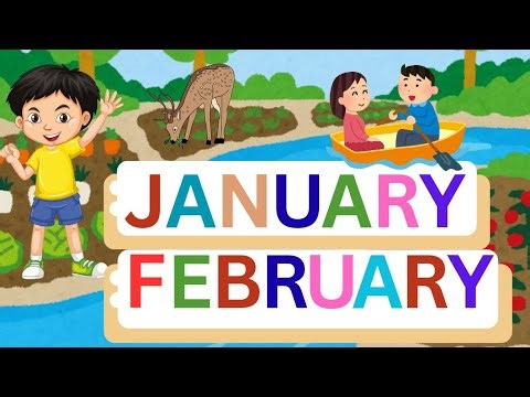 January February for kids। Months name। January February ki Spelling