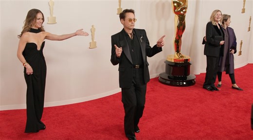 What it's like trying to get Robert Downey Jr. to take one serious photo ever. LOL. The Oppenheimer star won Best Supporting Actor and thanked his "terrible childhood, and the Academy, in that order." | StyleCaster