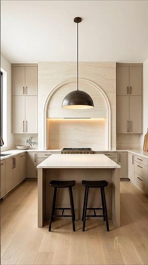 Modern Luxury Kitchen Makeover | Warm Minimalist Arch Kitchen Design