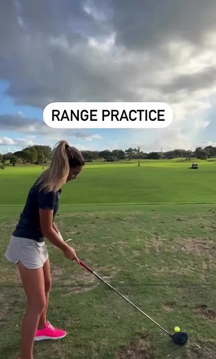 RANGE PRACTICE Pick a target Try to hit fades or draws from the 🎯 and out Try to see how far you can work your ball right to left or left to right . . . #fyp #fup #foru #golf #viral #girl #swing #fade