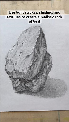 Process drawing a realistic rock texture/ pencil shading techniques #art #tutorial #basicsketch