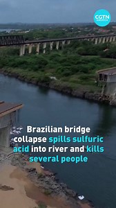 Brazil's 533-meter-long Juscelino Kubitschek de Oliveira Bridge collapsed on Sunday, Dec. 22, killing several people and spilling sulfuric acid into the Tocantins River. Rescue efforts are still ongoing. See more below. | CGTN America